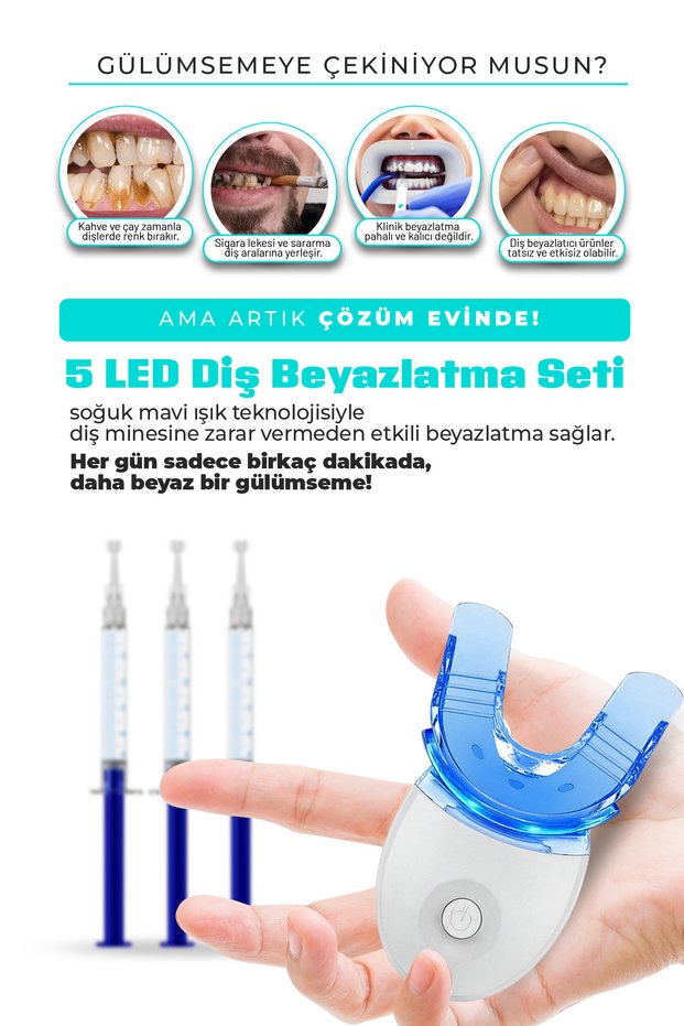 Bulmuşken Diş Beyazlatıcı Set 5 Led